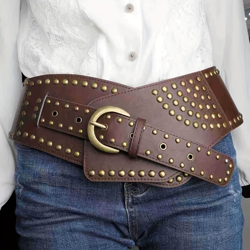 Retro Wide Belt Women'S Decoration With Coat Skirt Waist Seal Outside With Personalized Western Punk Style Belt