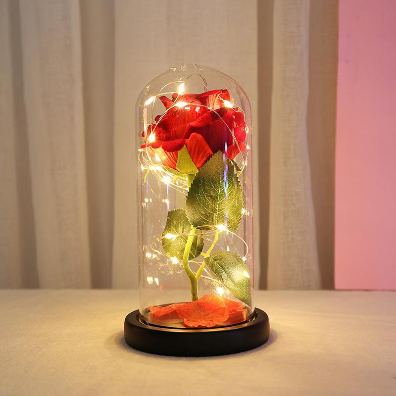 Romantic LED Flower Night Motion Lamp Valentine's Rose Light Wedding Day Gift