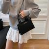 Casual handbag women's  new fashionable texture messenger bag splicing niche design saddle bag