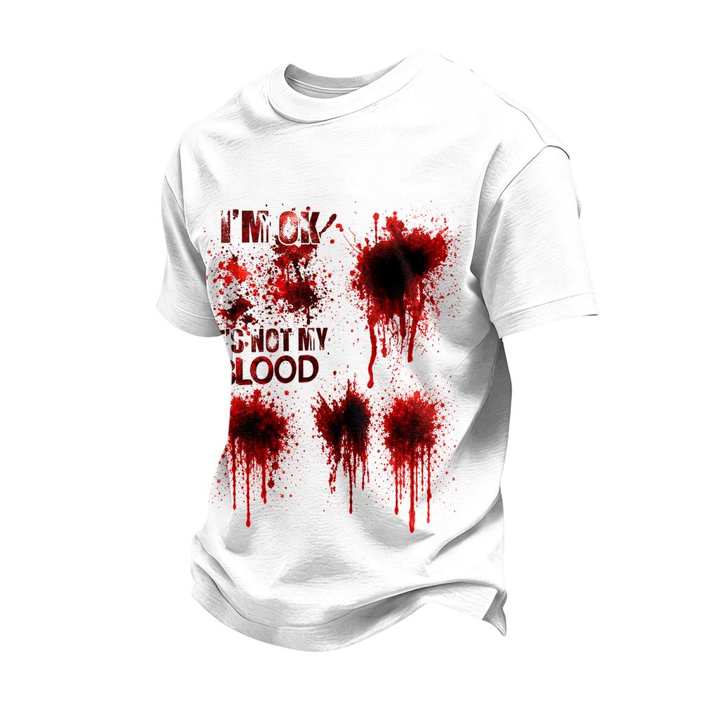Men's Short Sleeve Halloween Print T-Shirt Casual Fashion Top