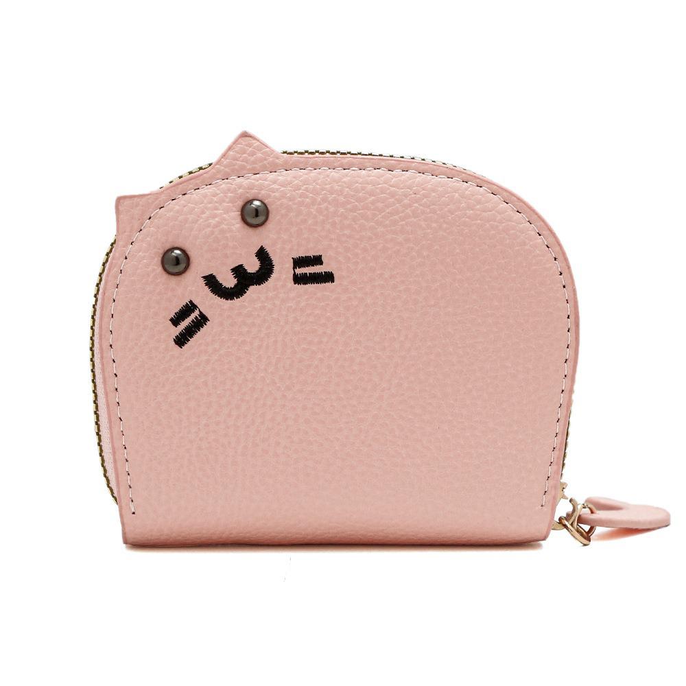 Women's Cute Internet-Style Cat Crossbody Card Holder: Multi-Slot, Large Capacity Cartoon Coin Purse