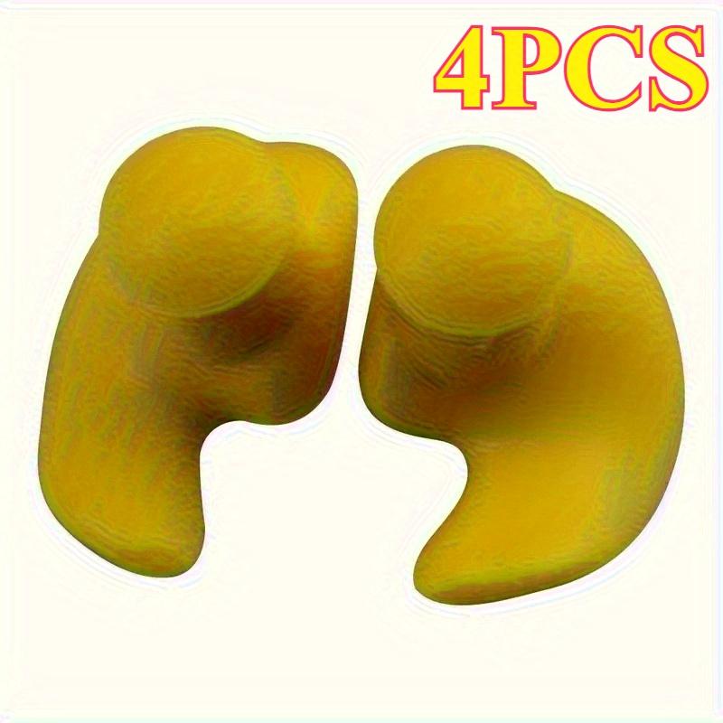 

4PCS Soft Silicone Waterproof Earplugs - Comfortable Noise Reduction Earplugs for Swimming & Sleeping 4pcs with storage box жовтий