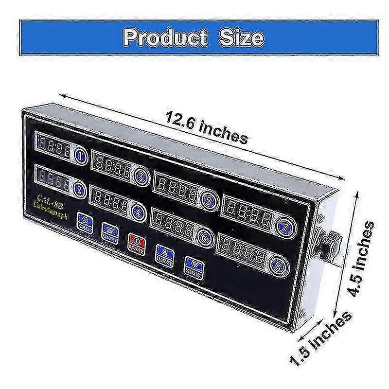 Commercial 8 Channels Digital Kitchen Timer, Stainless Steel Calculagraph Timer With Alarm , Clock