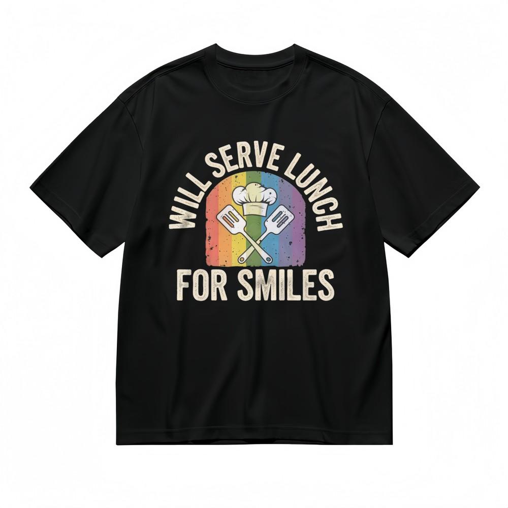 

Women s T-Shirt With Culinary Cheer Graphic Unisex Black 100% Cotton Tops Summer 4XL