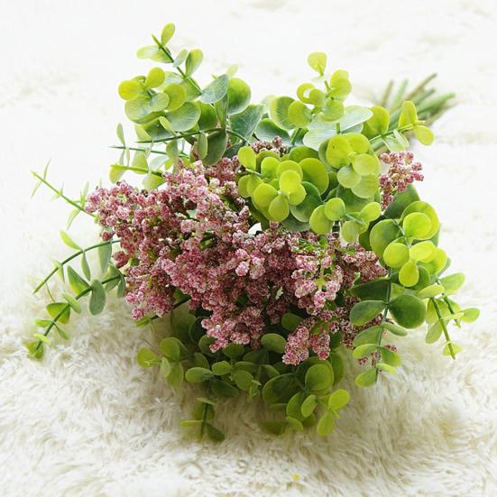 1Bouquet Artificial Vanilla Fruit Eucalyptus Leaves Wedding Party Home Art Decor