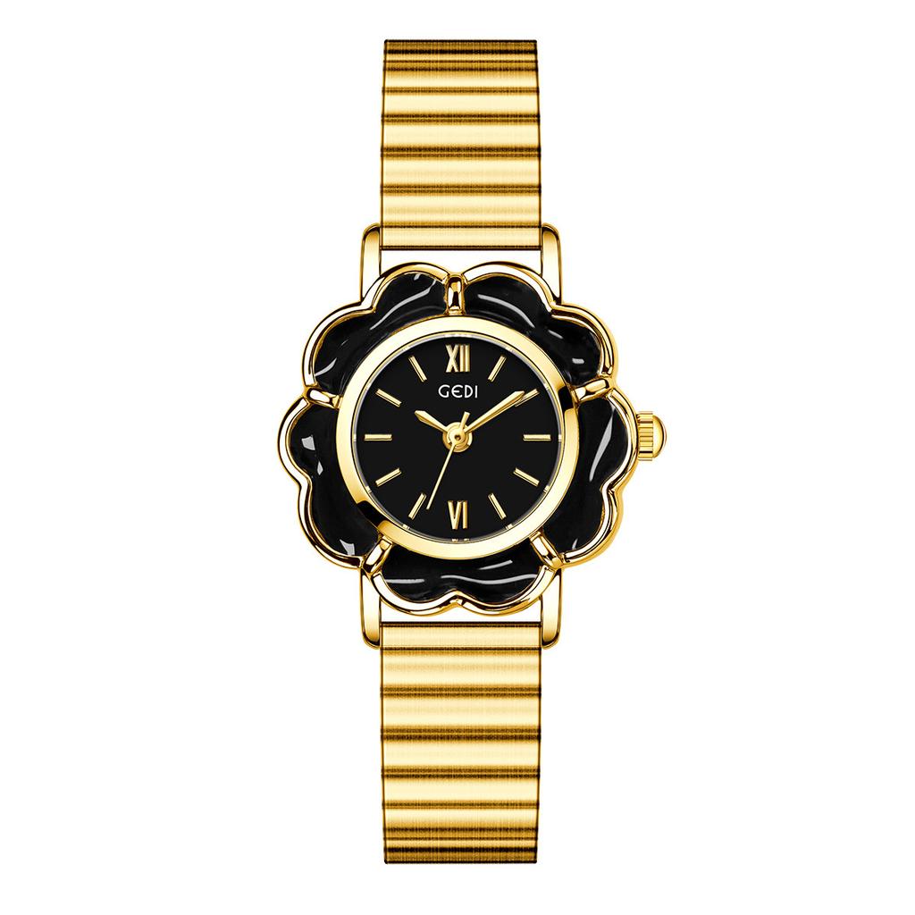 High-Value Retro Petal Bamboo Belt Women'S Watch Niche High-End Waterproof Steel Belt Quartz Watch