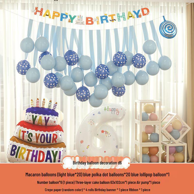 Xiaohongshu First Birthday Balloon Decoration Set for Boys and Girls: Party Background Scene Arrangement