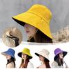 Summer Women Double-sided Bucket Hats Fashion Big Brim Foldable Solid Sun Hat Outdoor Beach Visor Caps Fisherman Cap for Travel