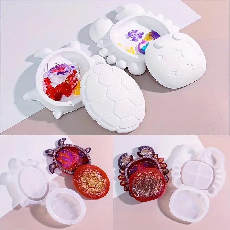 Sea Turtle Crab Shell Box Silicone Mold DIY Resin Beach Decor Storage Box Ocean Theme Coastal Organizer Desk Deco Craft