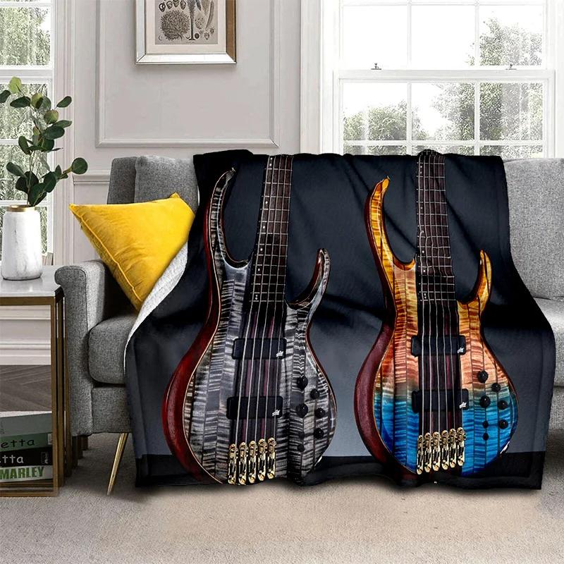 HD Classical Guitar Electric Guitar Blanket,Soft Throw Blanket for Home Bedroom Bed Sofa Picnic Travel Office Cover Blanket Kids