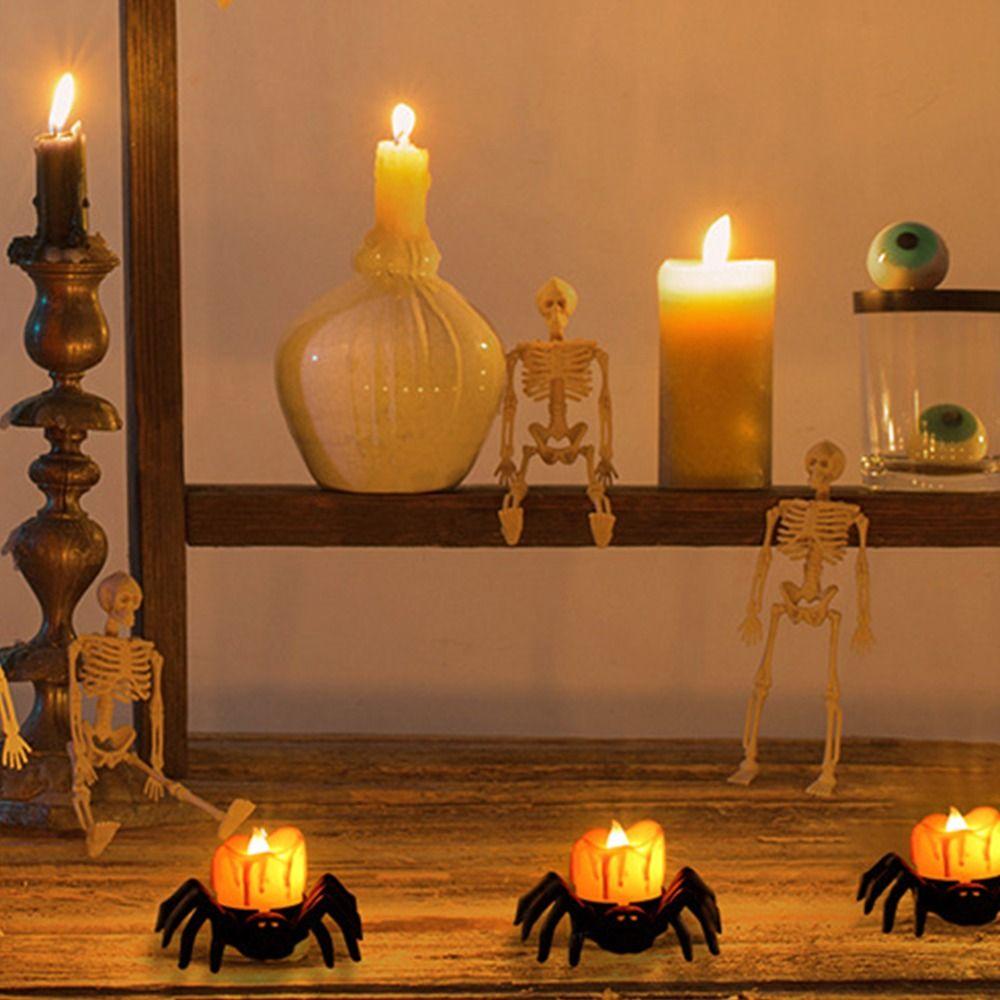 Eye Ball/Candle Shaped Glowing Spider Light Electronic Halloween Pumpkin Lamp Home Decor