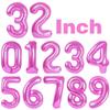 32Inch Multicolor Number 3 Balloon Large Number Balloons 0-9 Boys Girls Birthday Decoration Women Men Party Anniversary Supplies 5