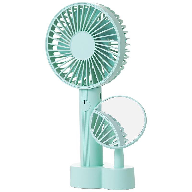 2026 Silent Portable Small Fan & Desktop Makeup Mirror 105x55x223mm зелёный