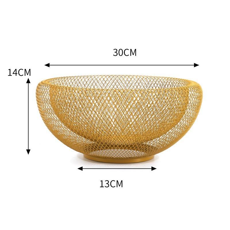 Iron Fruit Basket Modern Minimal Metal Snack Tray Coffee Table Centerpiece For Living Room Couples Christmas Gift