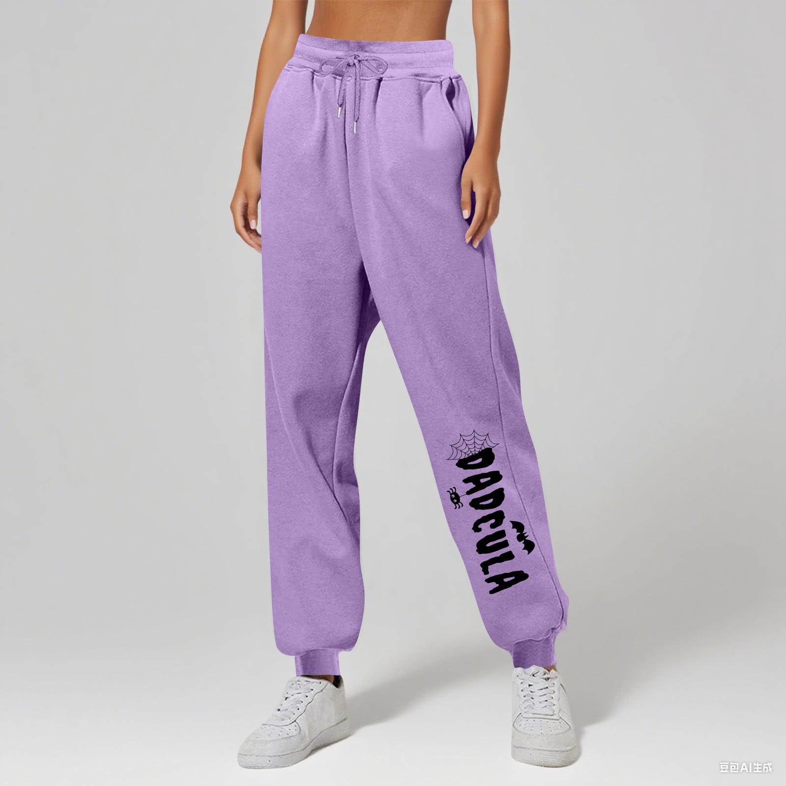 

Женские брюки унисекс с принтом, повседневные, с карманами и кулиской S