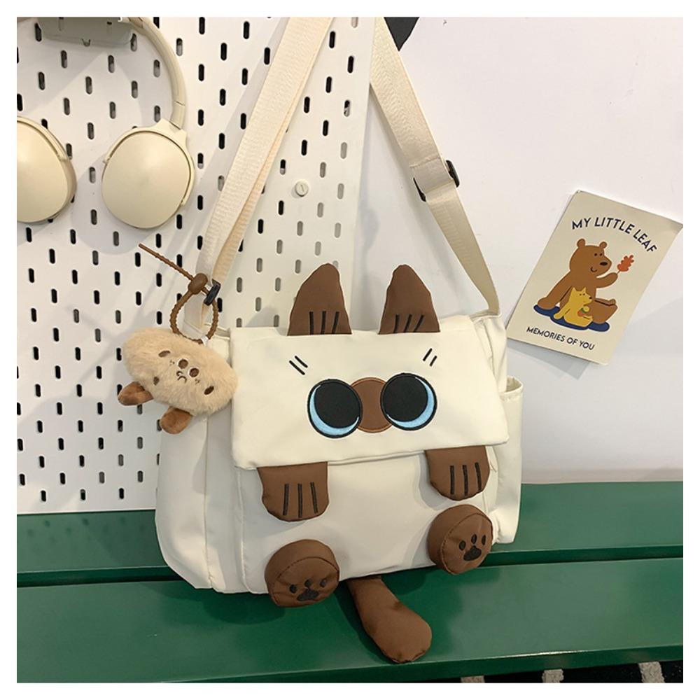 Милая коричневая кошка сумка-мессенджер женская студенческая ins-стиль сумка через плечо японская милая девушка большая вместимость косметичка no pendant белый