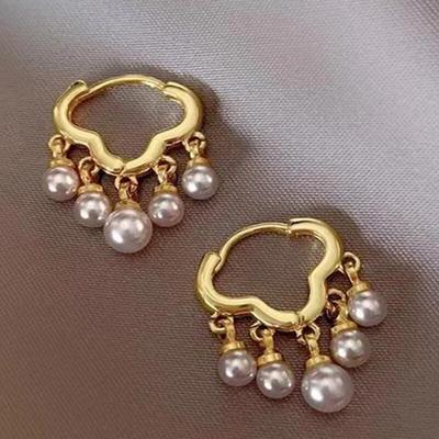 Fashion Baroque Pearl Earrings For Women Girls Exquisite Wedding Party Hoop Earrings Fashion Jewelry Gift