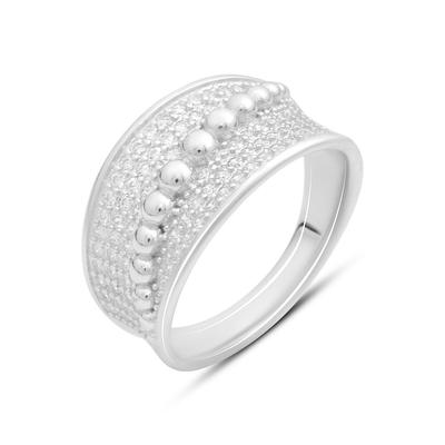 Bague en argent avec zircons, poids de l'article 4,67 g (2186045)
