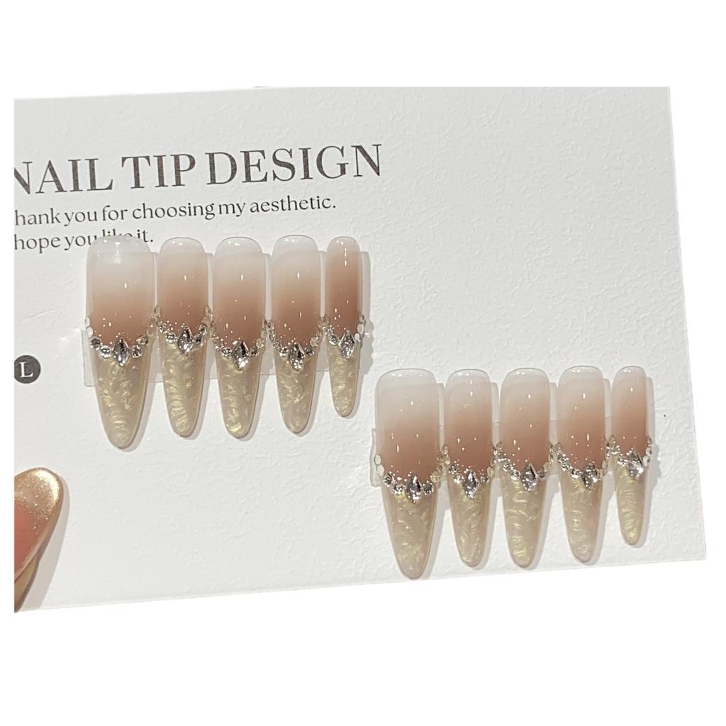 Light Luxury Ice-transparent Smudge French Stacked Drill Thread French Alice Removable Wearable Armor