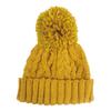 Basic Quench Loveable Heavy Cable Watch Knit One Size Fits Mustard Pom-Pom Hat, Cable, Women's, All,