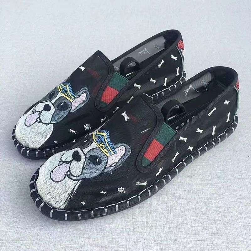 Old North Handmade Cloth Shoes Social People Hollow Mesh Shoes Air Conditioning Shoes Lazy Pervert Embroidery Face Mesh Sandals