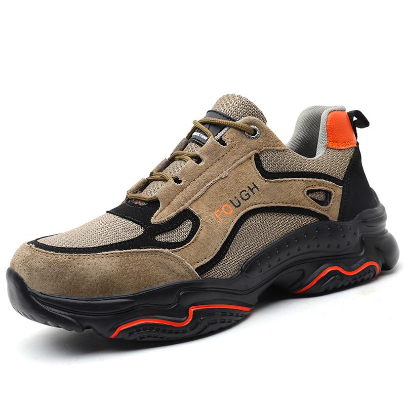 

Мужская рабочая обувь из натуральной свиной кожи, ботинки со стальным носком, строительная обувь, нескользящая промышленная обувь, мужская обувь 45