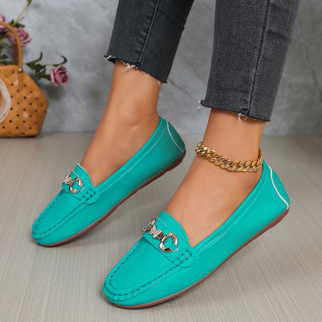 Fashion Women's Casual Coat Metal Chain Decorative Flat Shoes 2025 Spring and Autumn New Fashion Comfortable Low-cut Shoes Zapatos Mujer