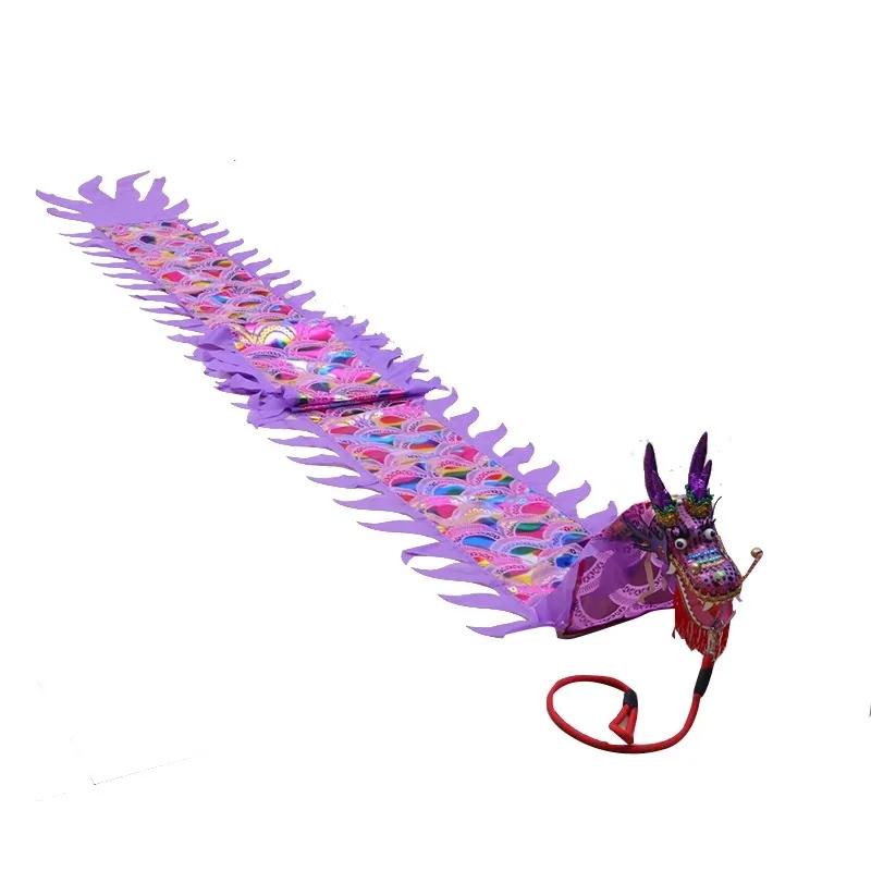 New Year Christams Outdoor Performance 4 Meters Chinese Silk Dragon Dance Products Fitness Dragon For Children Adults