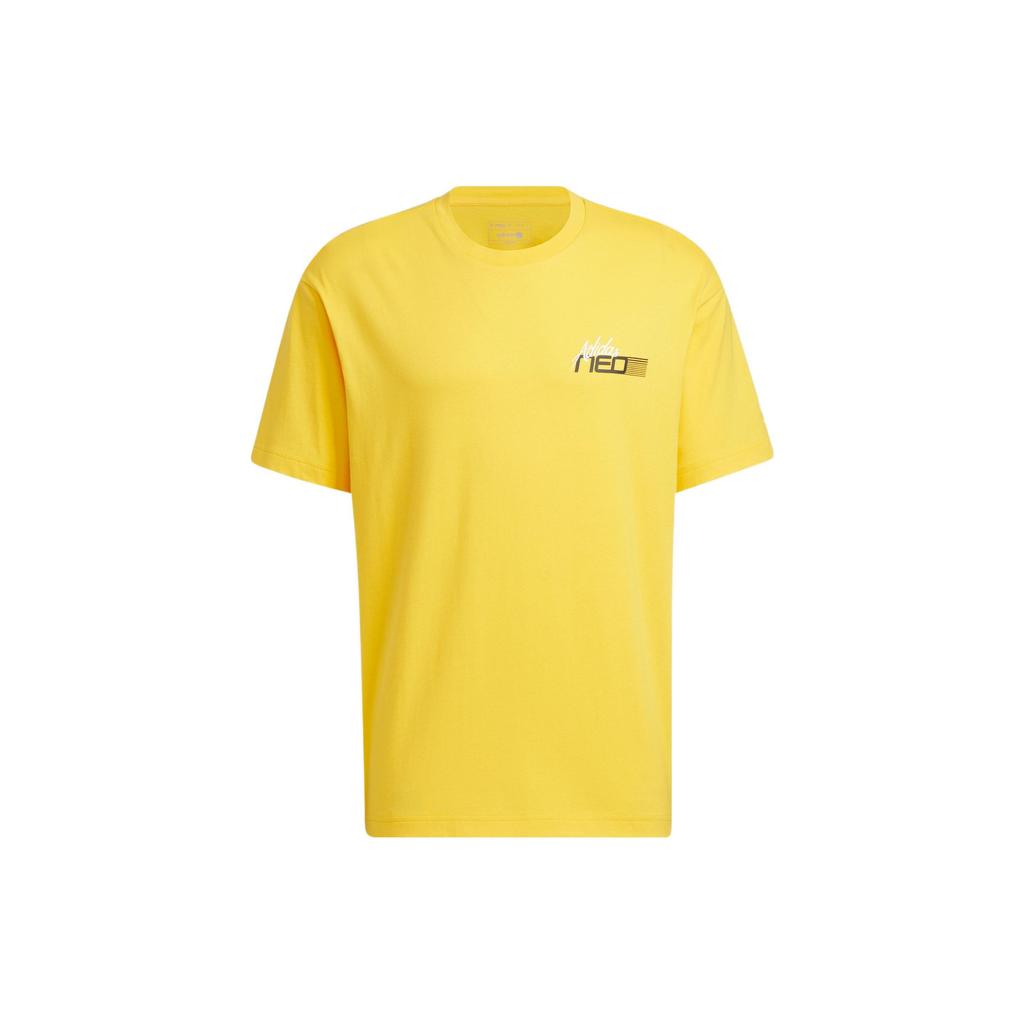 Adidas NEO Letter Print Casual Round Neck Short-Sleeve T-Shirt Men Tops Sunlight-Yellow HN4740