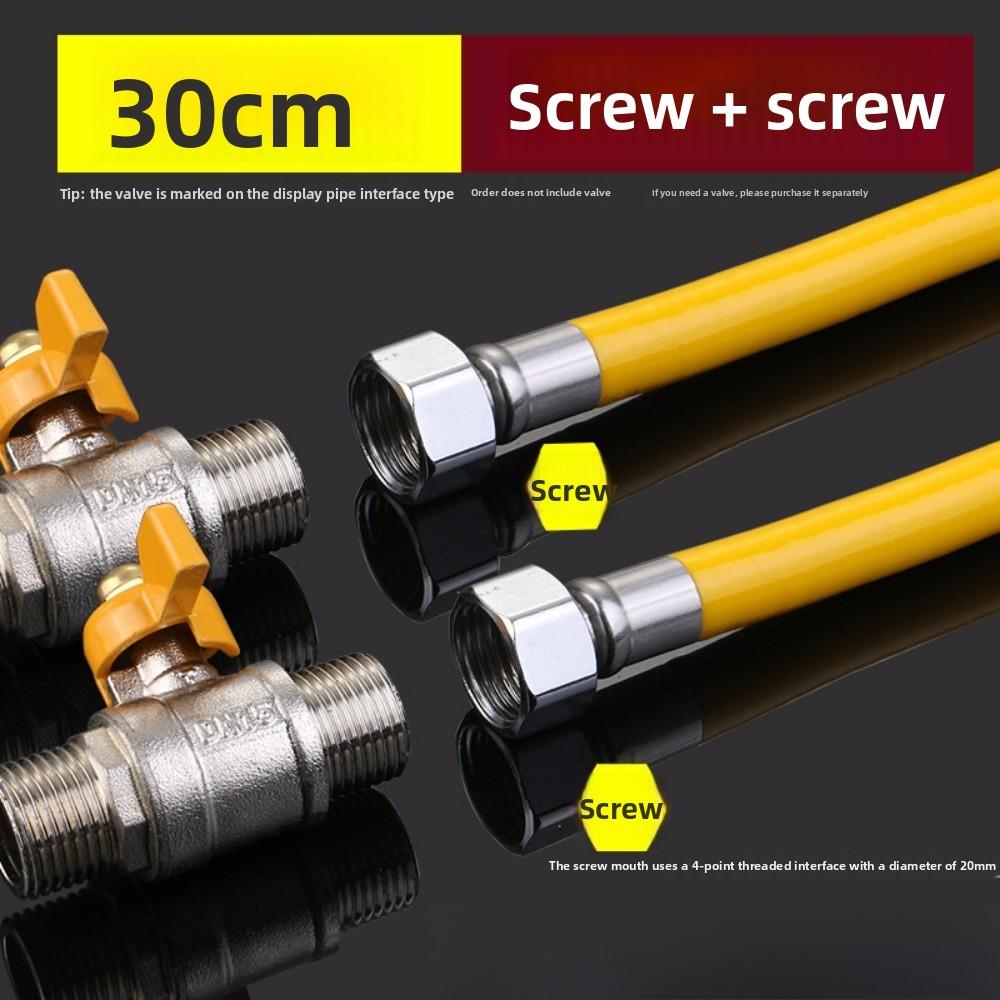 

Гнучкий гофрований газовий шланг з нержавіючої сталі з жовтим пластиковим захистом G1/2