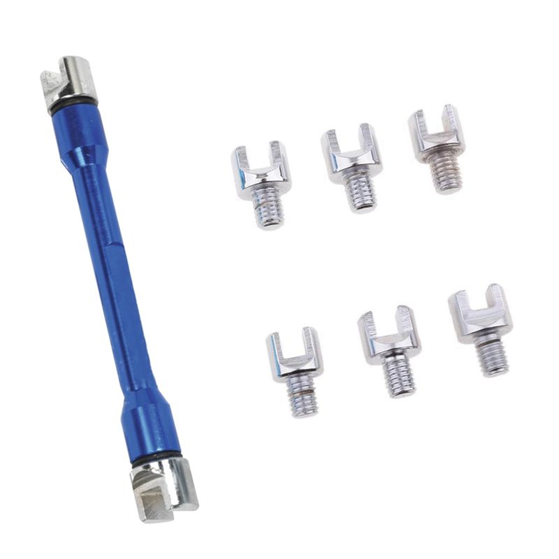 QM-Spoke Wrench Motorcycle Motorbike Spoke Wrench 5.4-6.8Mm Buckled Wheel Fit 8 Sizes Of Spoke Nipples
