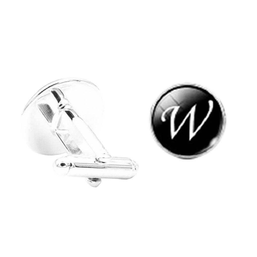 1 Paire Bouton de Manchette Lettre Mariage Formel Initial Alphabet Acier Inoxydable Bouton de Manchette