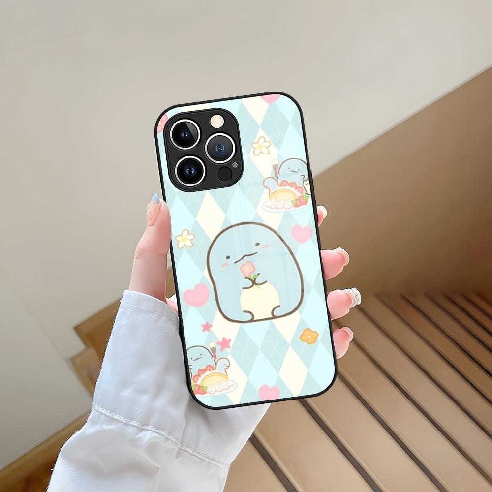 Cartoon Sumikko Gurashi Phone Case Tempered Glass For IPhone 13 17 15 16 14 12 11 Pro Max Plus Mini XR XS SE2020 Coque