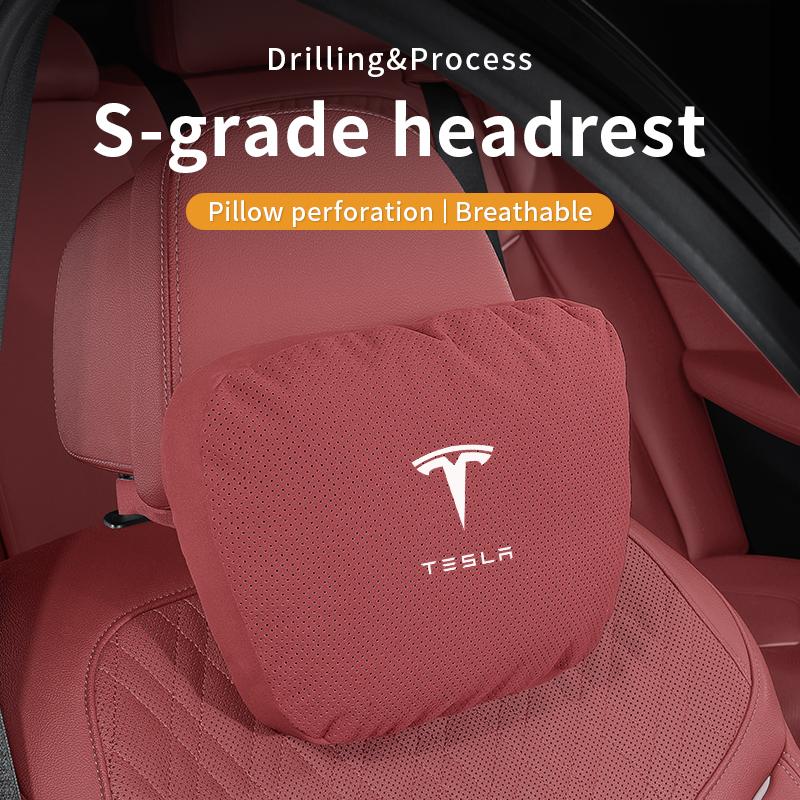 Car Headrest Neck Support Seat Lumbar Cushion Neck Pillow For Tesla Model 3 Model Y Model S Model X Auto Interior Accessories