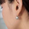 geegee [silver925] grey pearl hook earring (2size)