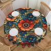 Fashion Trend 3D Flowers Tablecloth Round Oilproof Luxury High 3D Floral Table Cloth Cover for Dining Room 70 Inch