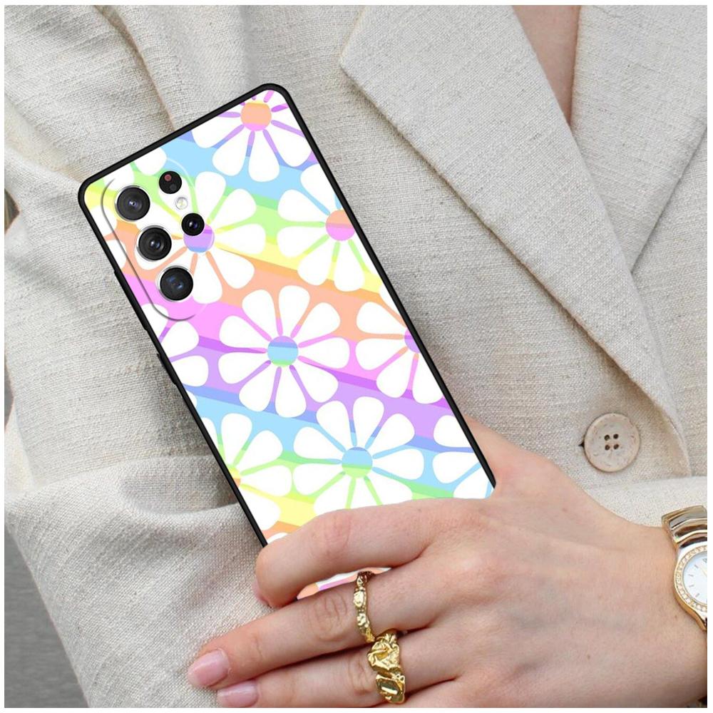 Hippie Daisy Tie-dye Flower Peace Cell Phone Case for Samsung Galaxy S26 Ultra S25 S24 S23 S22 S21 S20 Note10 Cover