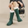 Fashion 2024 Women's Rubber Rain Long Boots Plush Lined Warm Non-slip Waterproof Outdoor Platform Shoes Women's High Boots Botas Mujer