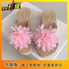 Non-slip vacation beach shoes women's summer wear 2025 summer new fashion platform flip-flops flower slippers women