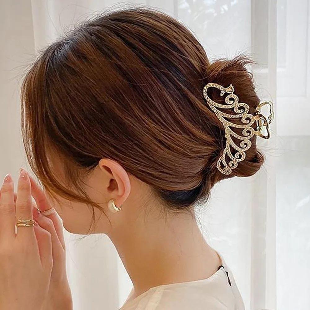 Cubic hair clip half-updo hair clip