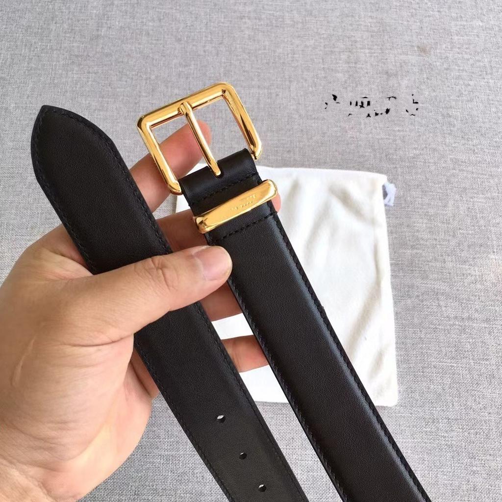 New 3.5cm high-quality first-layer cowhide MIU belt decorative buckle with jacket pants leather belt
