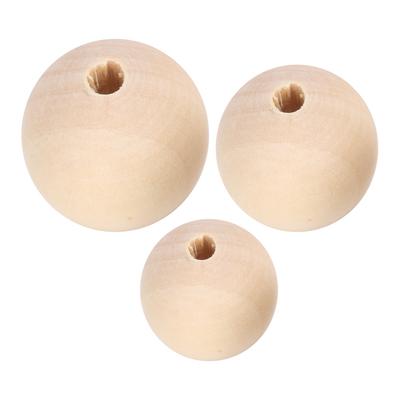 5 maišeliai Mediniai karoliukai Apvalus karoliai Rankų darbo aksesuarai 22mm/25mm/30mm