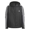 adidas Essentials Plus Windbreaker Jacket and 3-Stripe KWE95-JF3912 (Black White/LL/Men's)