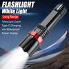 Powerful LED Flashlight, Type-C Rechargeable, High Power Zoomable, Waterproof, Portable for Camping, Hiking & Outdoor Survival