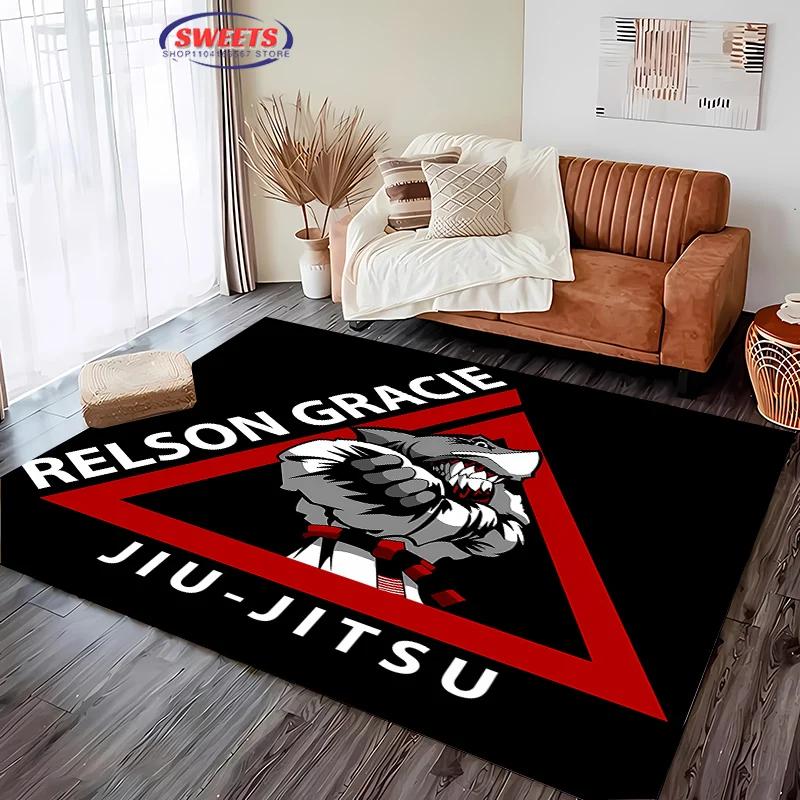 Jiu Jitsu Mma Koberec 3D HD Tisk pro Obývací Pokoj Ložnici Podložka Pohovka Rohožka Podlahový Koberec Protiskluzový Dekor Odolná Pratelná Podložka Dárek