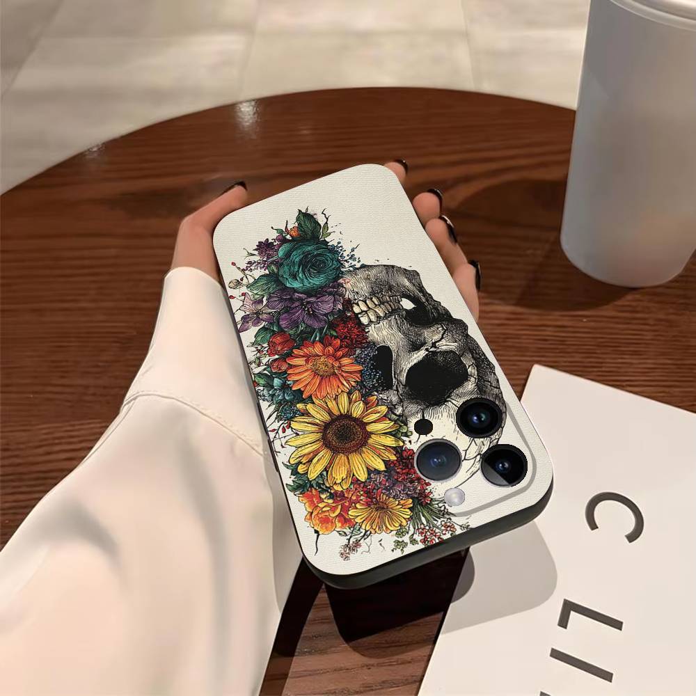 M-Mexican Catrina Skull Phone Case For iPhone 17,16,15,14,13,12,11,Pro,X,Xs,MAX,Plus TPU Soft To Skin-friendly Cover