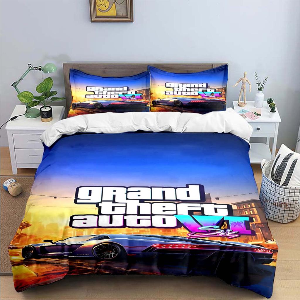 Fashion Classic Exciting Game G-GTA Print Bedding Sets Bed Supplies Set Duvet Cover Bed Comforter Set Bedding Set Luxury Gift