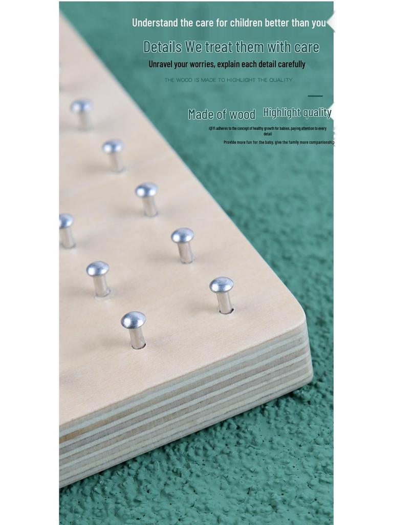 Montessori Geometric Pegboard: Creative Early Education Math Development Wooden Toy for Children.