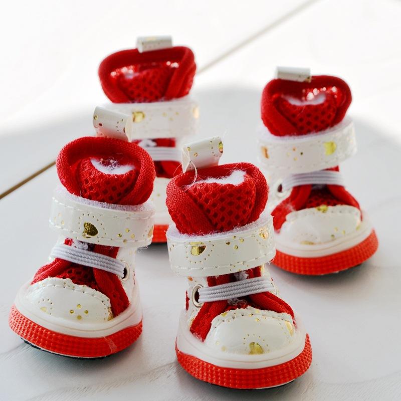 Pet Dog Cat Shoes Dog Shoes Breathable Spring and Summer Cute Mesh Soft-soled Shoes Dog Shoes for Small Dogs