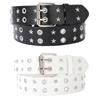Y2K Metal Retro Heavy Industry Sturdy Punk Girl Bullet Rivet Belt; Fashionable Goth Inspired Leather Waistband